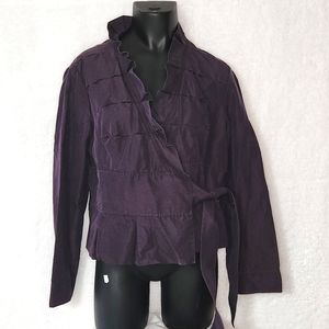 ARMANI COLLEZIONI Wrap Jacket in plum size L